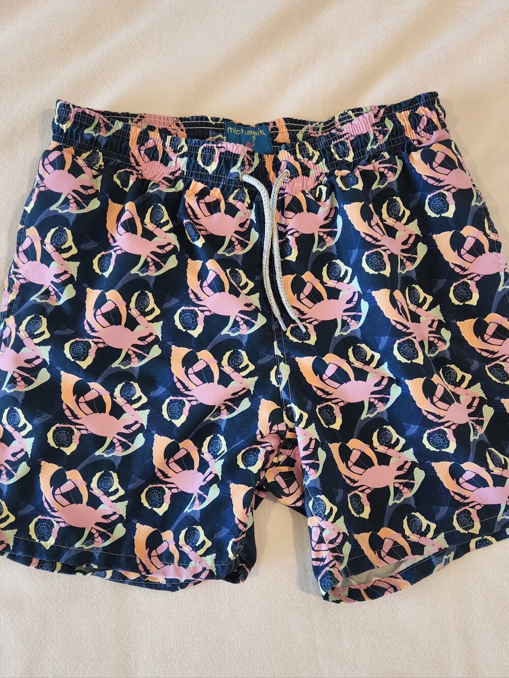 Michael’s Swim Trunks Shorts Abstract Crab Print Size Medium Made In USA